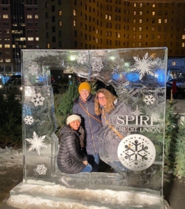 Sawe, Dani, and Julia at the Winter Festival
